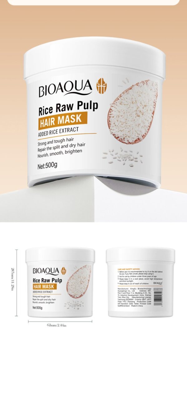 bioaqua rice raw pulp hair mask 500g - Image 3