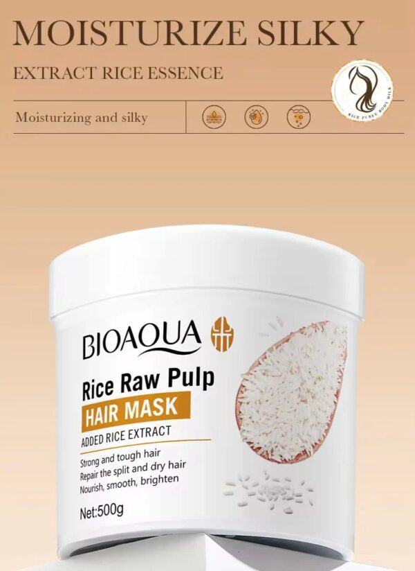bioaqua rice raw pulp hair mask 500g - Image 4