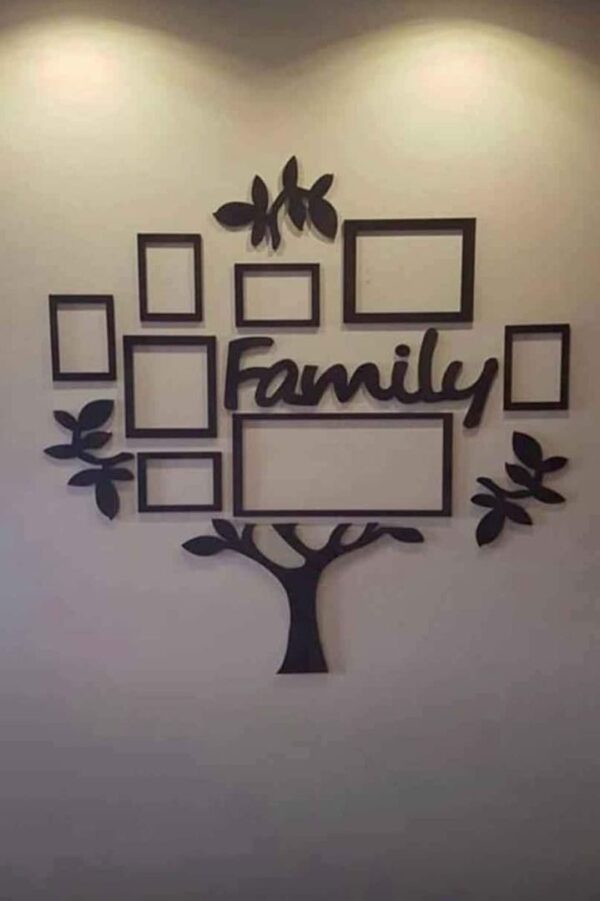 3d wall art family tree |  wooden family tree photo wall decoration - Image 3
