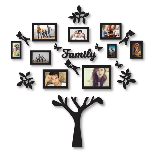 3d wall art family tree |  wooden family tree photo wall decoration - Image 2