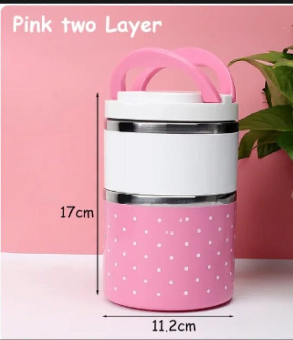 lunch box 2 layer   for kids and adults (random color) - Image 14