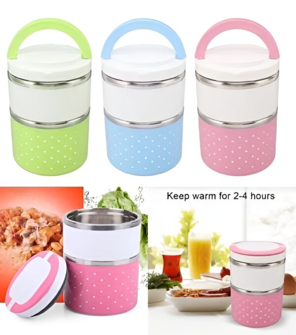 lunch box 2 layer   for kids and adults (random color) - Image 4