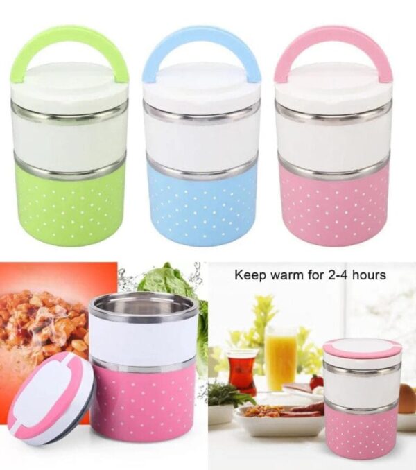 lunch box 2 layer   for kids and adults (random color) - Image 13
