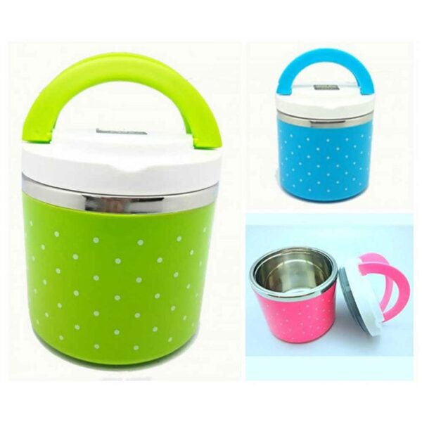 stainless steel single layered lunch box  for kids and adults (random color)