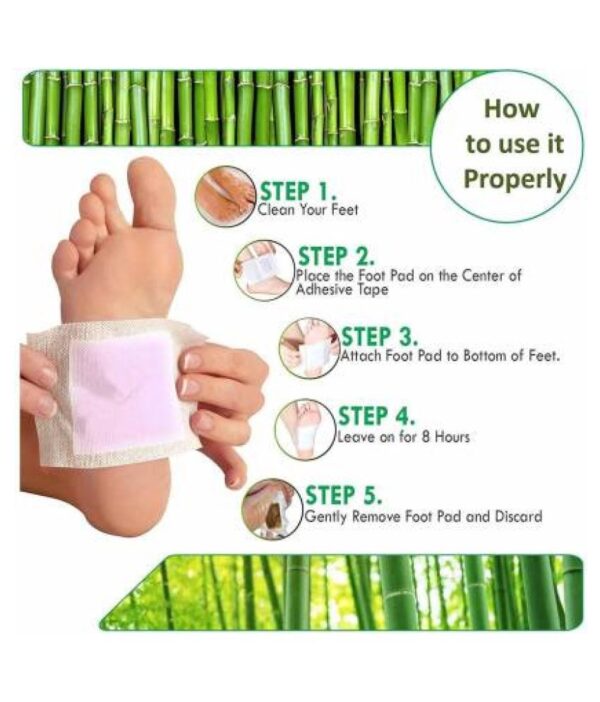 kiyome kinoki cleansing detox foot pads toxins stress relief||remove toxins and rest||pain free foot pads for release body||activating cell simproving functions of vital organs (10 pcs box) - Image 2