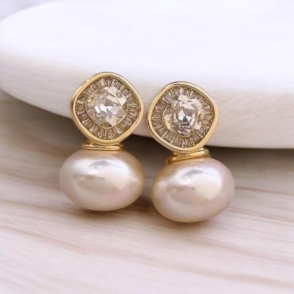 elegant pearl stud earrings | classic high-quality pearl tops for women | perfect for casual and formal wear - Image 4