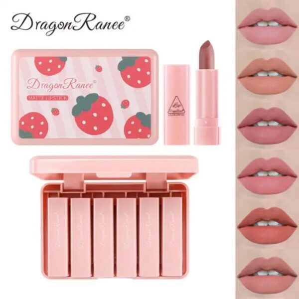 6 pcs dragon ranee matte lipstick set, pack of 6