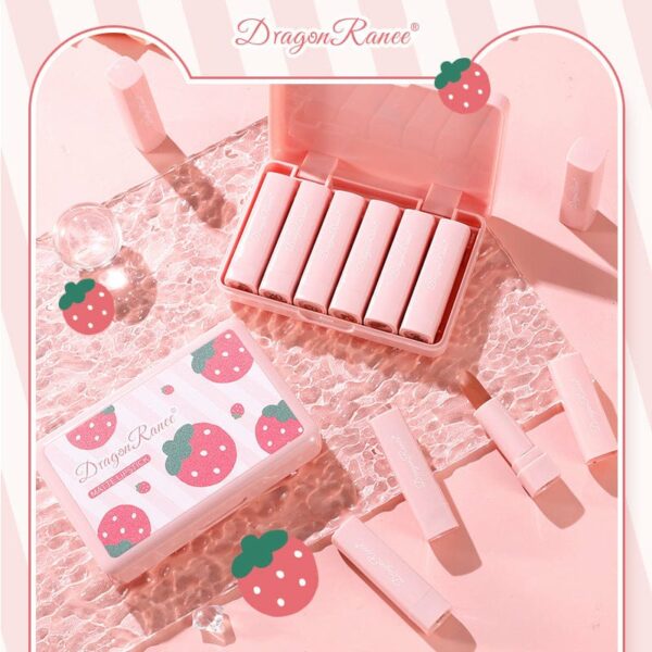 6 pcs dragon ranee matte lipstick set, pack of 6 - Image 6