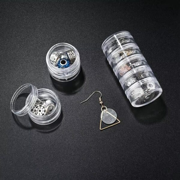 transparent co joined round jewelry makeup storage box container | bracelet, earring round plastic organizer - Image 9