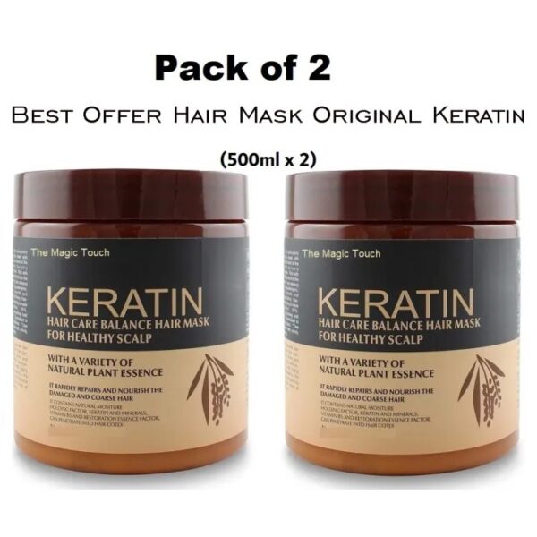 pack of 2 | keratin hair mask treatment your secret to shiny, healthy hair 500ml