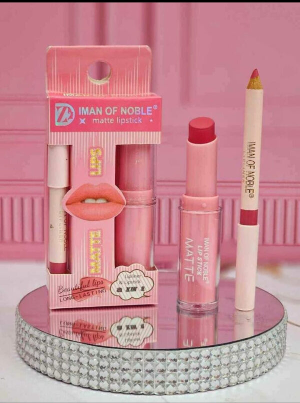 2 in 1 lipstick and lip liner set iman of noble dye and pencil - Image 5