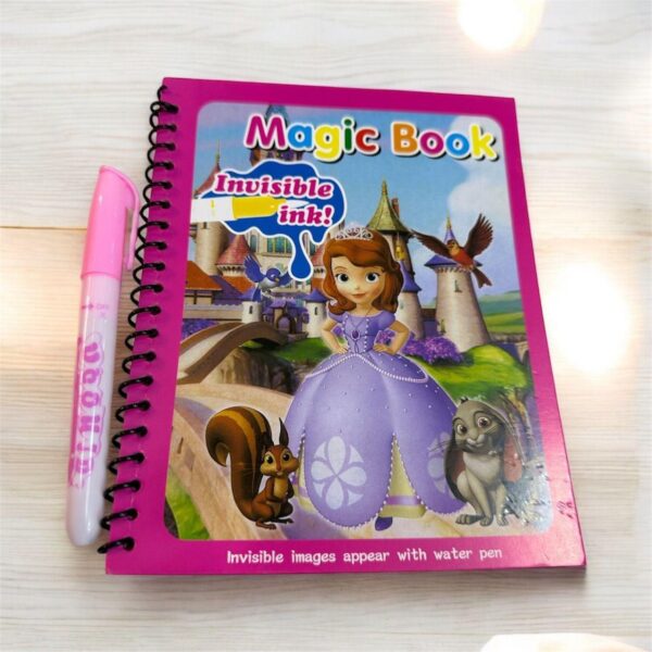 (1 pcs) magic water book painting drawing coloring board book doodle & magic water pen(random book ) - Image 2