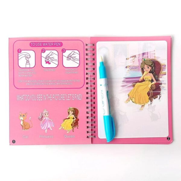 (1 pcs) magic water book painting drawing coloring board book doodle & magic water pen(random book ) - Image 4