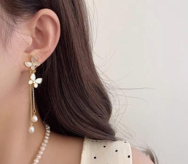 unique design elegant delicate pearl butterfly tassel earrings women jewelry wedding party fine gifts - Image 3