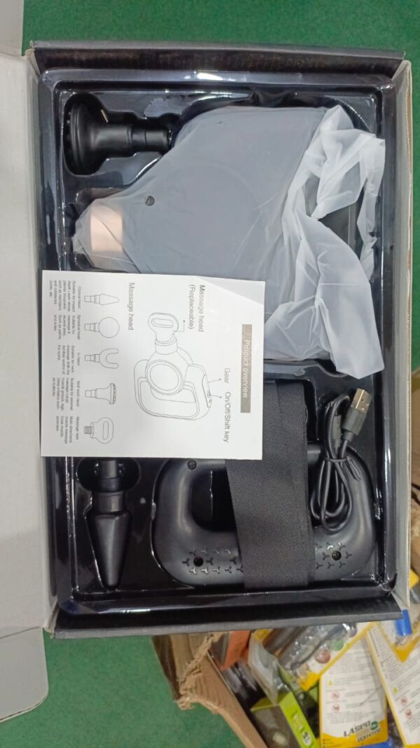 rechargeable massager facial with belt model hb-016  04 massage head attachement for muscle pain relief (random color) - Image 3