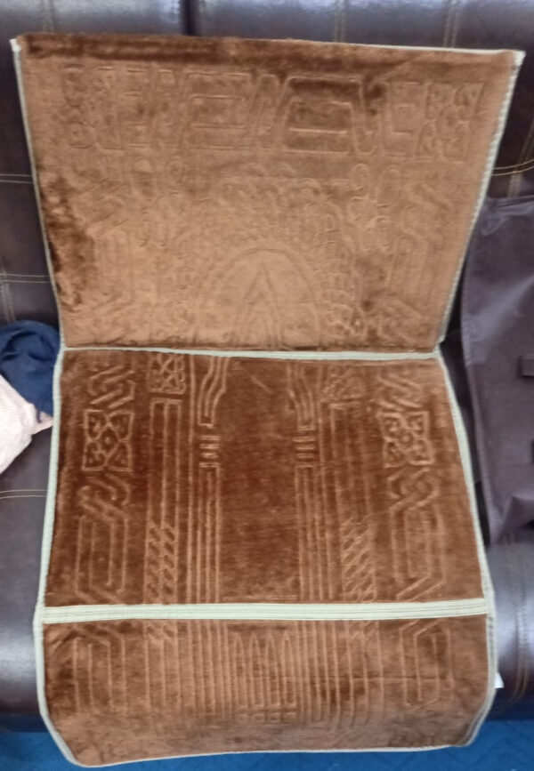 foldable prayer mat and backrest 2 in 1 ( jai namaz / jae namaz) (random color) - Image 2