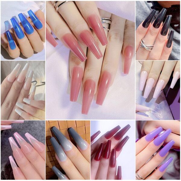 reusable fake nails with box – beautiful variety of colors | best fake nails for girls without glue ( random color nails) - Image 6