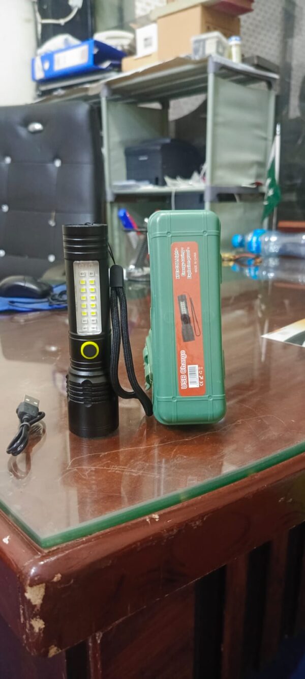 ruilang  portable rechargeable powerful led flashlight, aluminum alloy zoom flashlight - Image 4