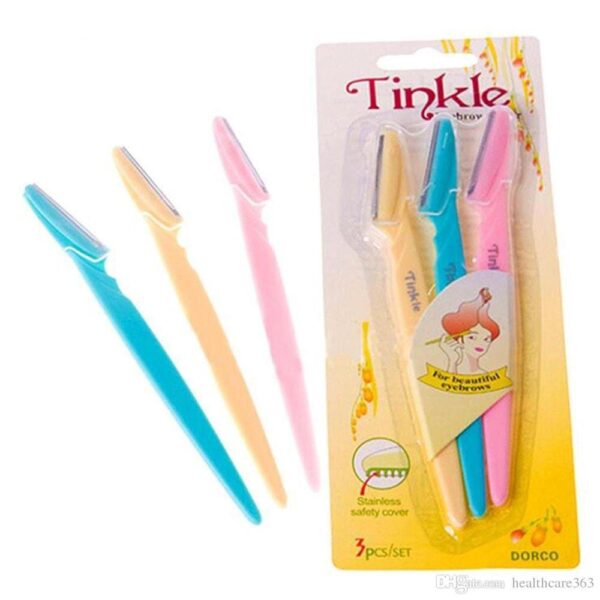 pack of 3  tinkle eyebrow razor eyebrow face hair removal & shaper - Image 3
