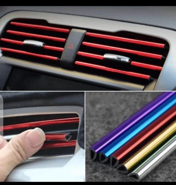 car air-conditioning grill moulding for decorating  ,car ac decor strip only red colour - Image 3