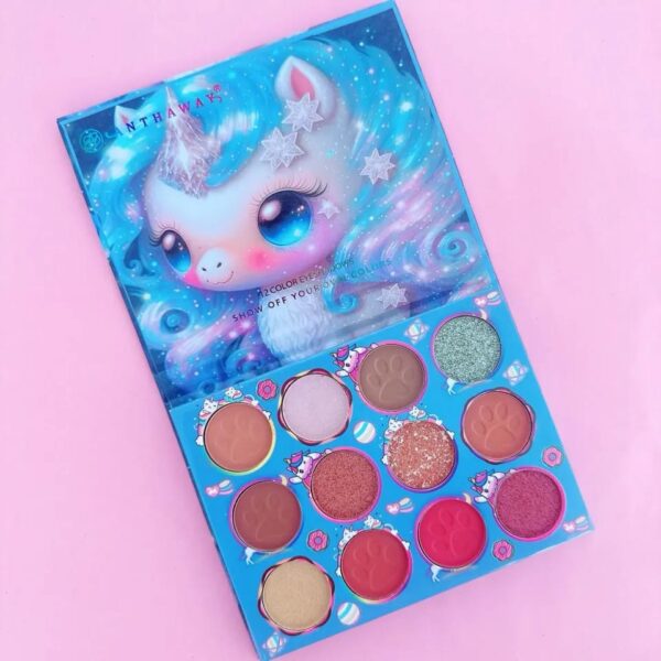 12 color rainbow eyeshadow pallette , matte and shimmery eye palette eye makeup for all girls