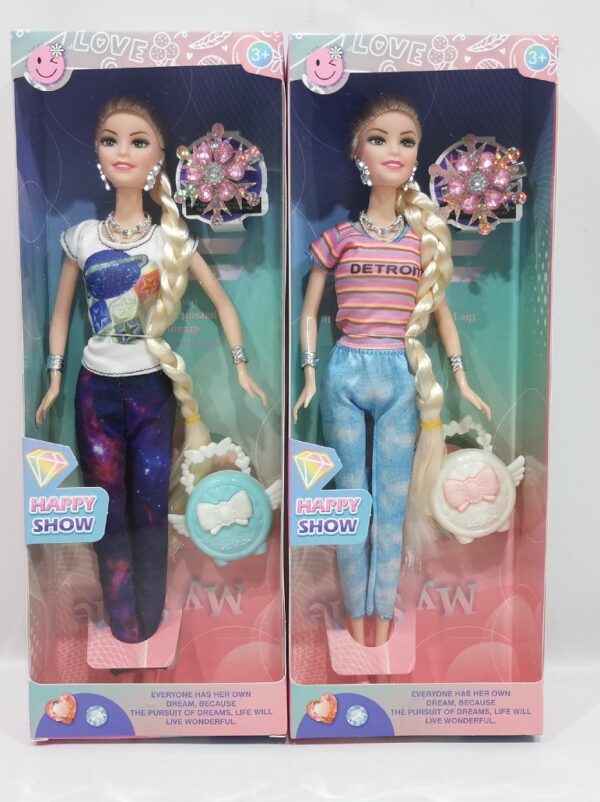 beautiful flexible doll long hair doll with fordable hands and legs fashion doll for kids (random design )
