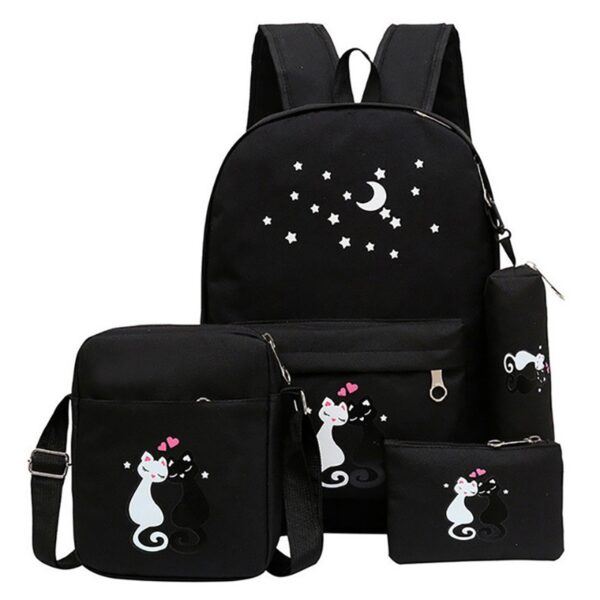 4-piece school bag set/ backpack children school bags for girls boys canvas school bag fashion kids