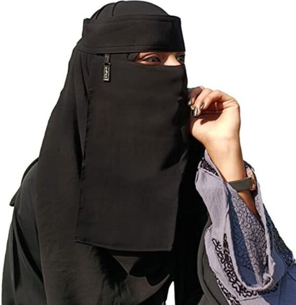 chiffon saudi locket niqab  a1 quality  (black)(random locket ) - Image 6