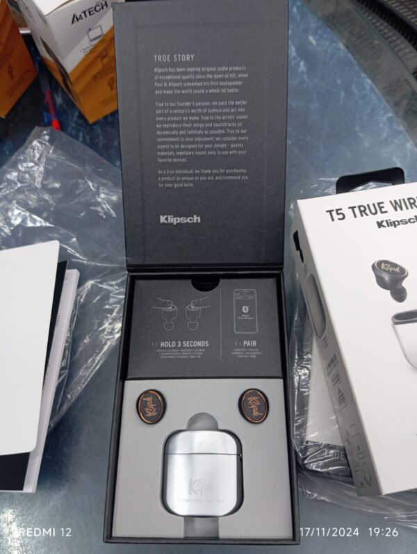 klipsch t5 true wireless earphones with charging case bluetooth earphones ,earbuds  (silver color body ) - Image 8