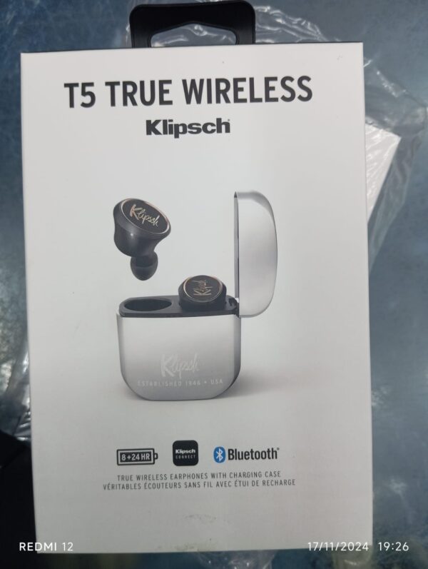 klipsch t5 true wireless earphones with charging case bluetooth earphones ,earbuds  (silver color body ) - Image 7