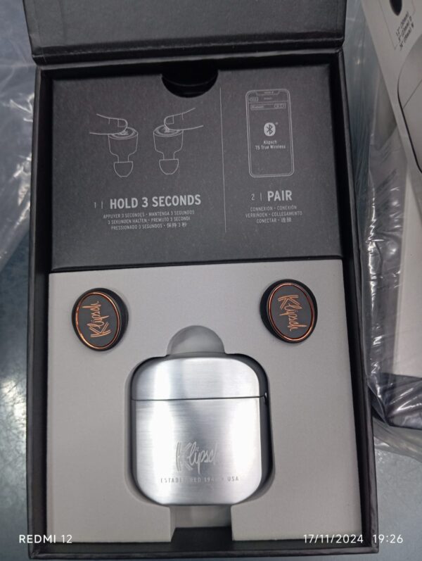 klipsch t5 true wireless earphones with charging case bluetooth earphones ,earbuds  (silver color body ) - Image 9