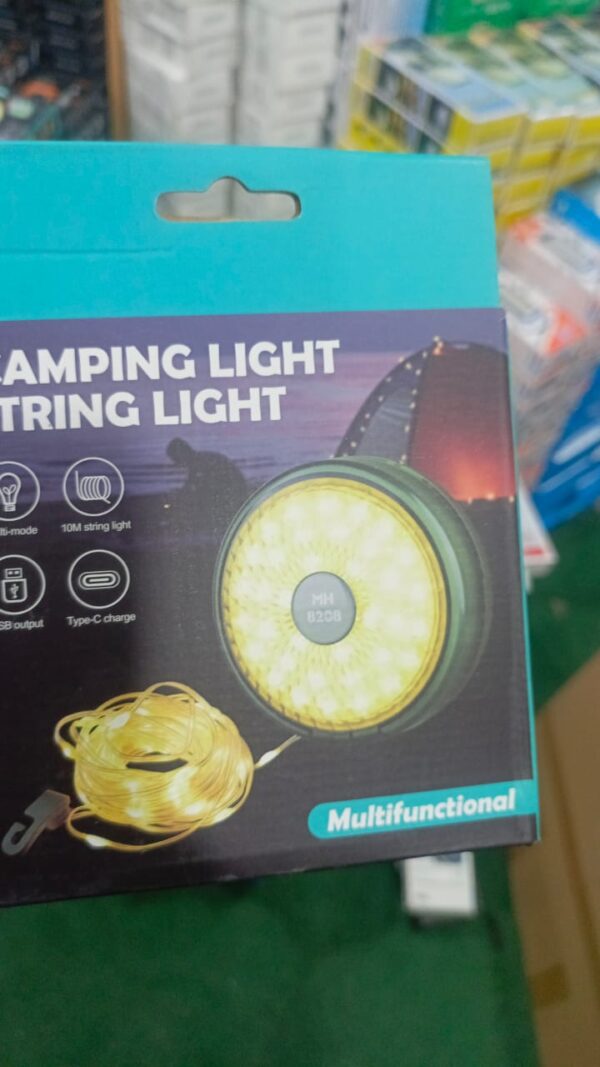 hanging lantern with garland, camping atmospheric garland, rechargeable led garland 9 m - Image 3