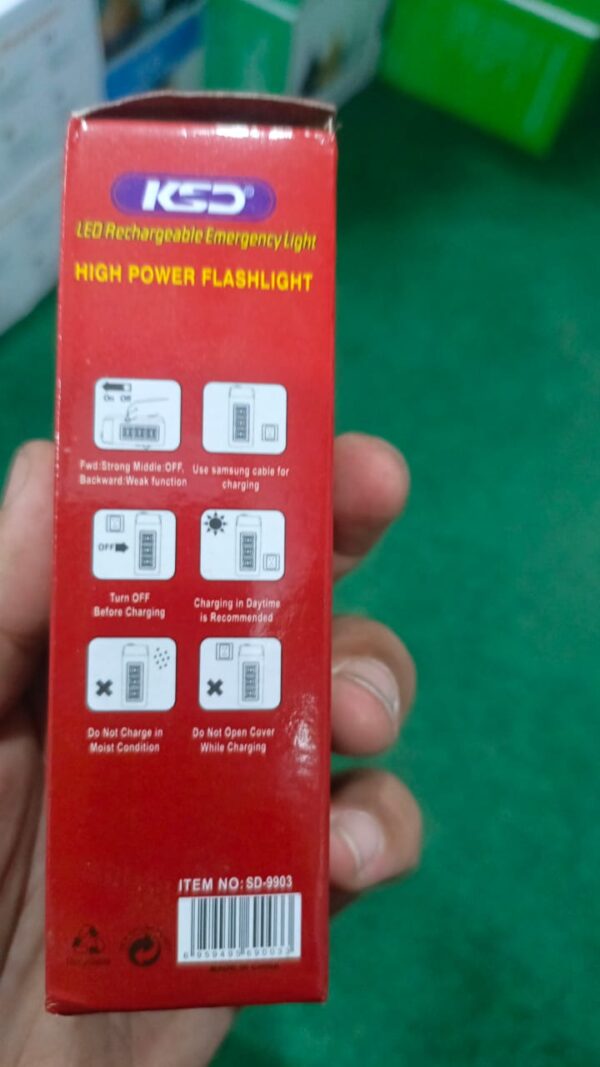 ksd high power flashlight emergency light sd 9903 (random color) - Image 3