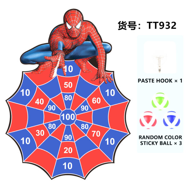 spidy dart board  with 3 balls for boys birthday gifts for 3-8 years old boys and girls - Image 3