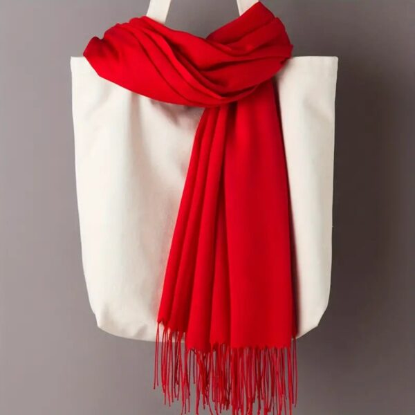 plain  pashmina shawl soft women scarf lady shawl autumn winter female hijab - Image 2