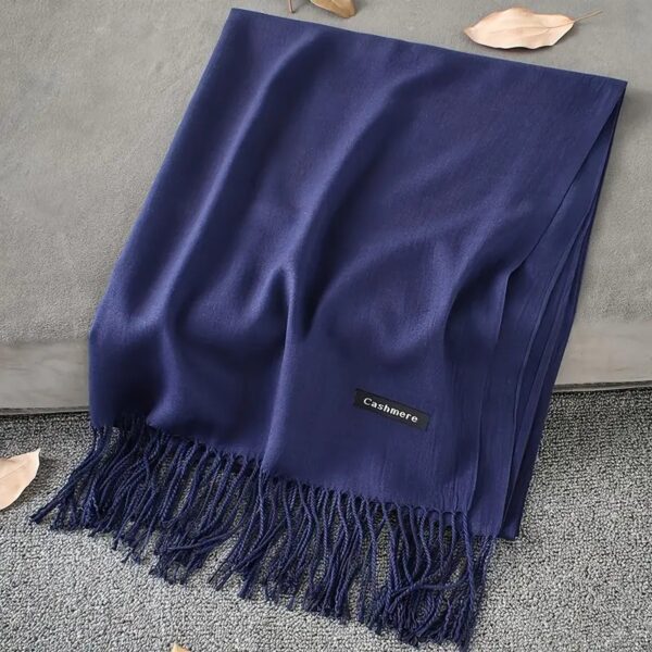 plain  pashmina shawl soft women scarf lady shawl autumn winter female hijab - Image 3