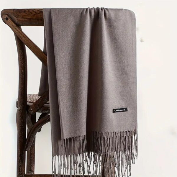 plain  pashmina shawl soft women scarf lady shawl autumn winter female hijab - Image 4