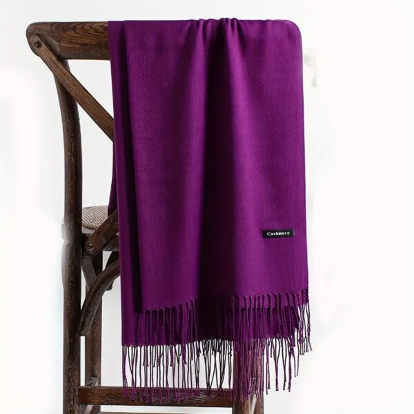 plain  pashmina shawl soft women scarf lady shawl autumn winter female hijab - Image 7