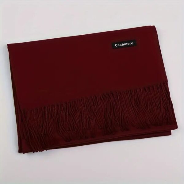 plain  pashmina shawl soft women scarf lady shawl autumn winter female hijab - Image 9