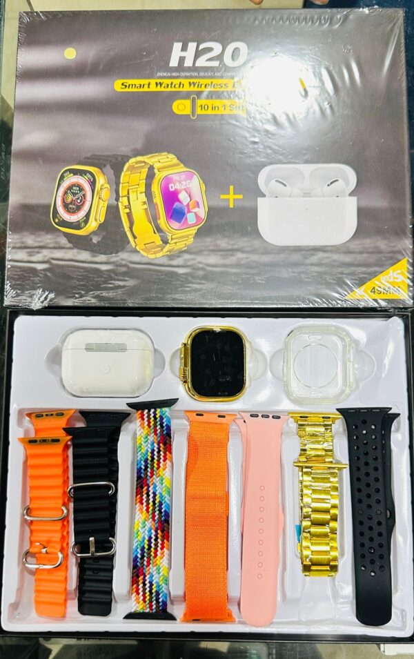 long battery h20 ultra smartwatch 10 in 1 + free airpods - Image 10