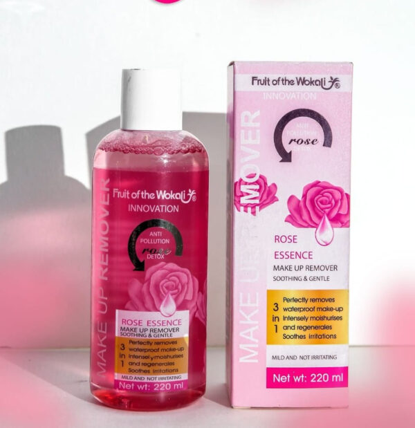 wokali 3 in 1 rose essence makeup remover  220ml