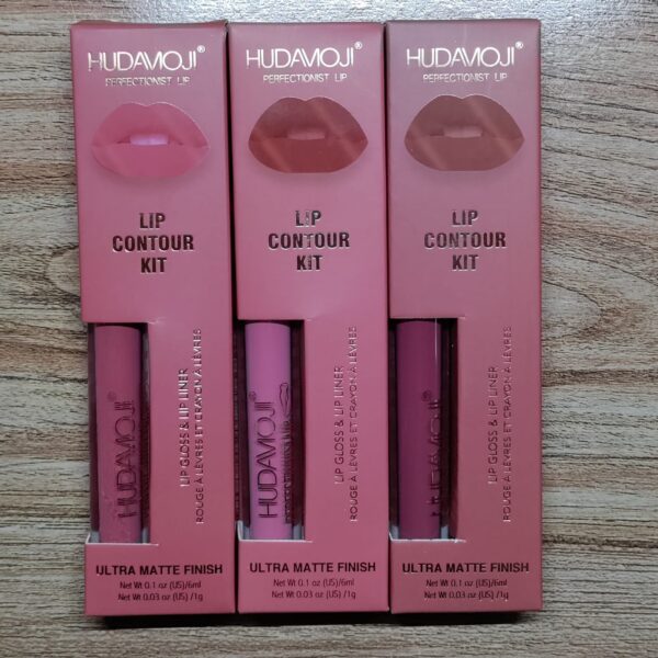 hudamoji ultra matte finish lip gloss and lip liner lip contour set - Image 4