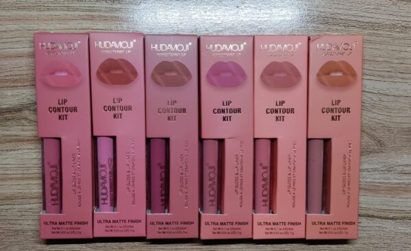 hudamoji ultra matte finish lip gloss and lip liner lip contour set - Image 6