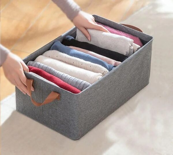 wardrobe clothes organizer storage box foldable drawer 2 handles on both side