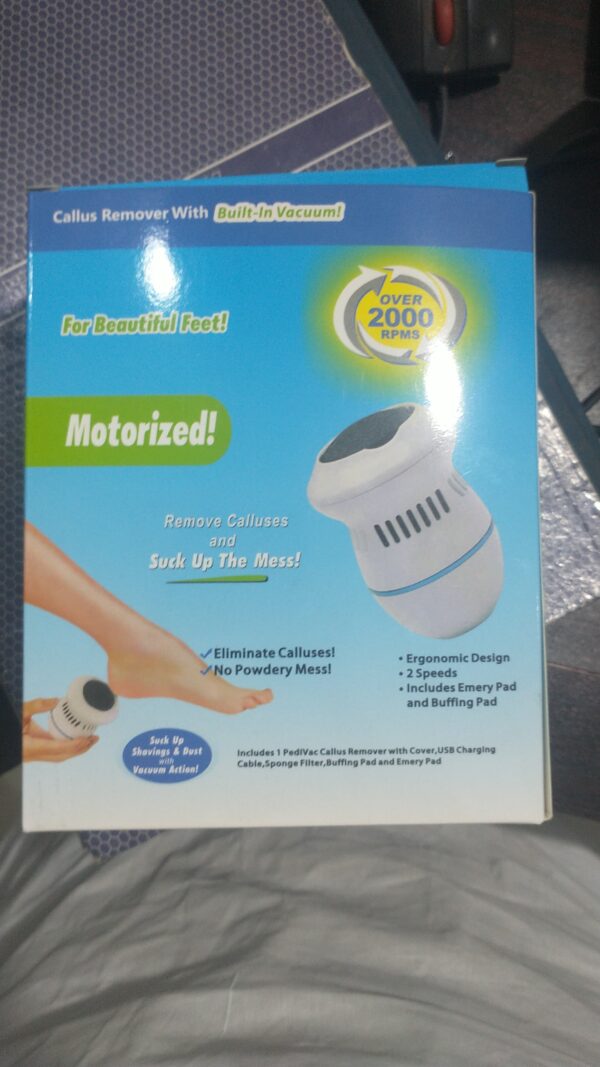 electric foot callus remover with built-in vacuum with two modes and rechargeable - Image 3