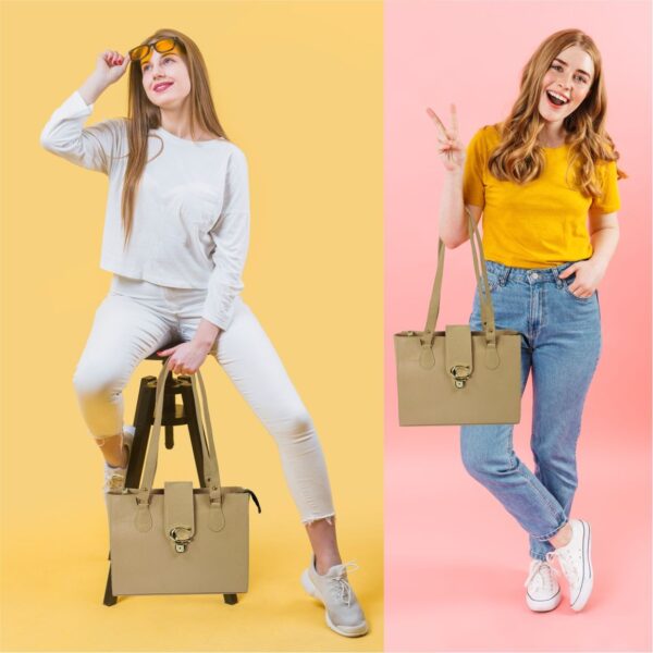 shoulder bag with 2 handles / handbags for girls, women, ladies, tote bag, purse and shoulder bag - Image 3