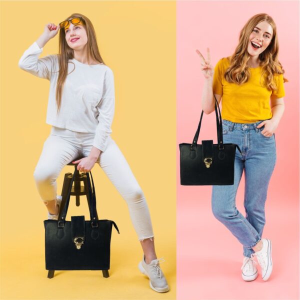 shoulder bag with 2 handles / handbags for girls, women, ladies, tote bag, purse and shoulder bag - Image 17