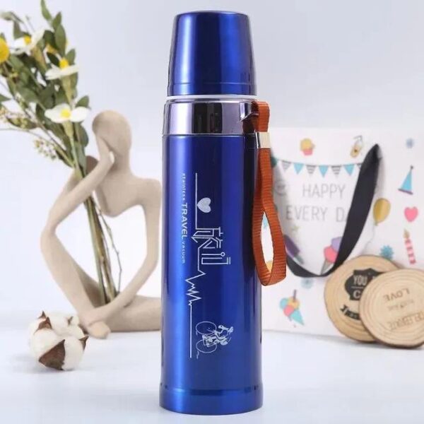 sports vacuum flask 750ml stainless steel water bottle (random color) - Image 7