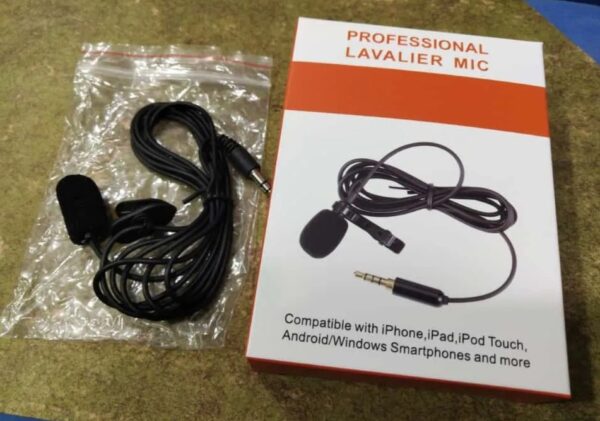 professional lavalier mic 3.5mm suitable for mobile phones iphone and other devices. - Image 2