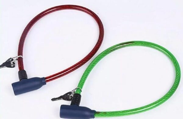 cycle safety anti-theft steel wire lock portable security lock with 2 keys cycle lock - Image 5